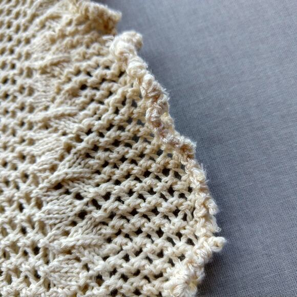 Repaired Lightweight Knit Top Swim Cover M / L long bell sleeve Hi-Lo upcycled - Picture 9 of 15